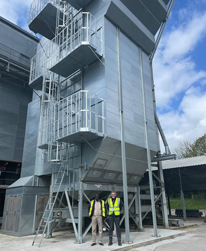 Mega Holdings Uganda Ltd's grain drying towers on site